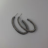 LONG CRYSTAL HOOPS EARRING