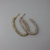 LONG CRYSTAL HOOPS EARRING