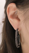 LONG CRYSTAL HOOPS EARRING