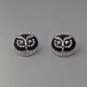 RICH OWL FACE STUDS EARRING_(SL)