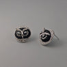 RICH OWL FACE STUDS EARRING_(SL)