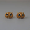 OWL FACE STUDS EARRING_(ORANGE)