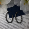 LONG CRYSTAL HOOPS EARRING