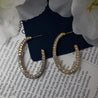 LONG CRYSTAL HOOPS EARRING