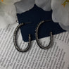 LONG CRYSTAL HOOPS EARRING