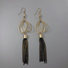 OVAL & TASSEL EARRING