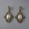 ANTIQUE OVAL PEARL EARRING