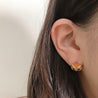 OWL FACE STUDS EARRING_(ORANGE)