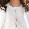 DOUBLE TASSEL LONG NECKLACE