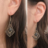 ANTIQUE SQ STONE EARRING