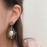 ANTIQUE OVAL PEARL EARRING